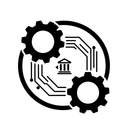 Схематичная иконка глубокой интеграции голосовых роботов для автоматизации обзвона клиентов коммерческих банков